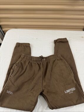 Boohoo Mens Brown 'Limited Edition' Sweatpants